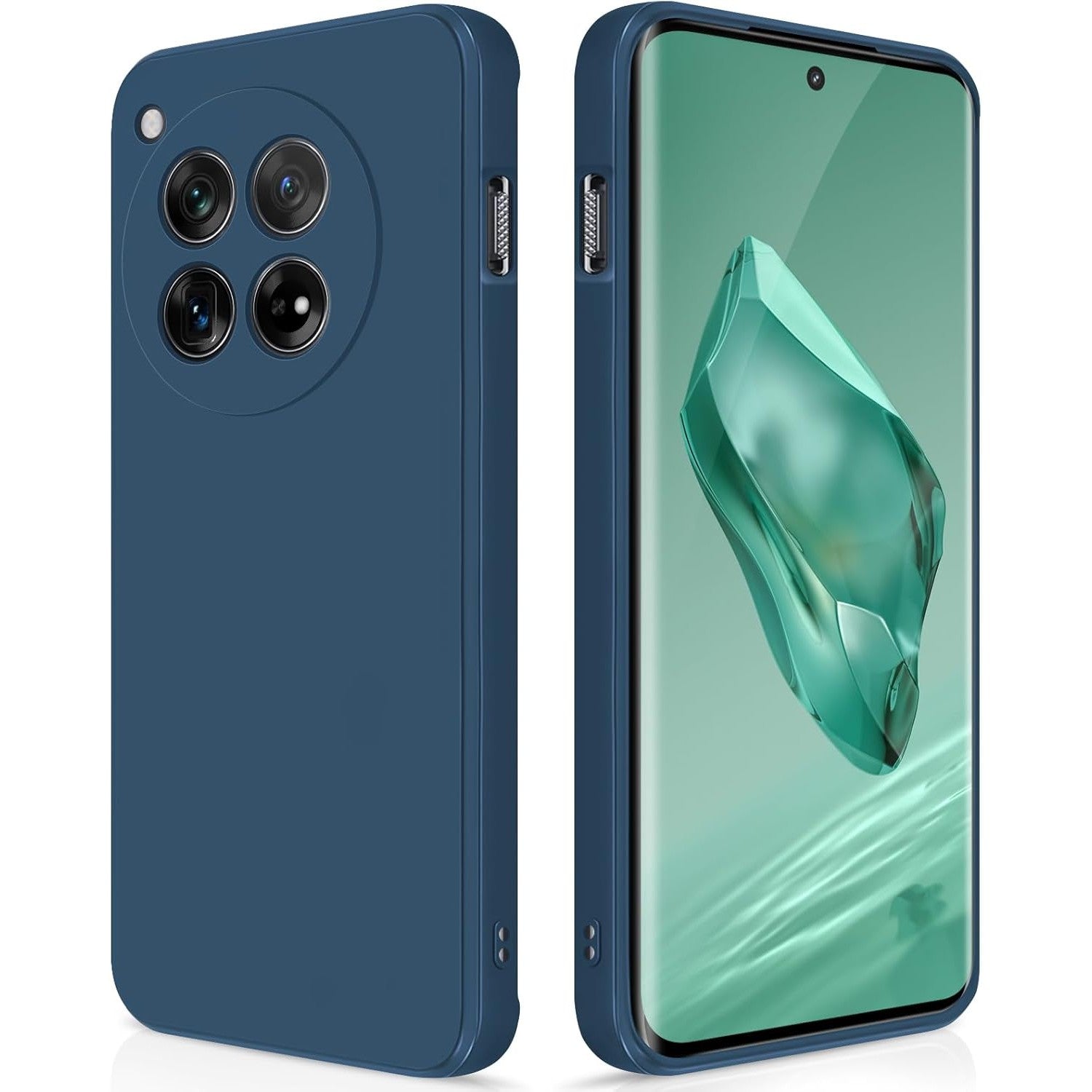 Husa de Protectie, Klevo, pentru OnePlus 12 5G, Liquid Silicone, cu Microfibra pe Interior, Protectie Antisoc, Compatibil Incarcare Wireless, Albastru