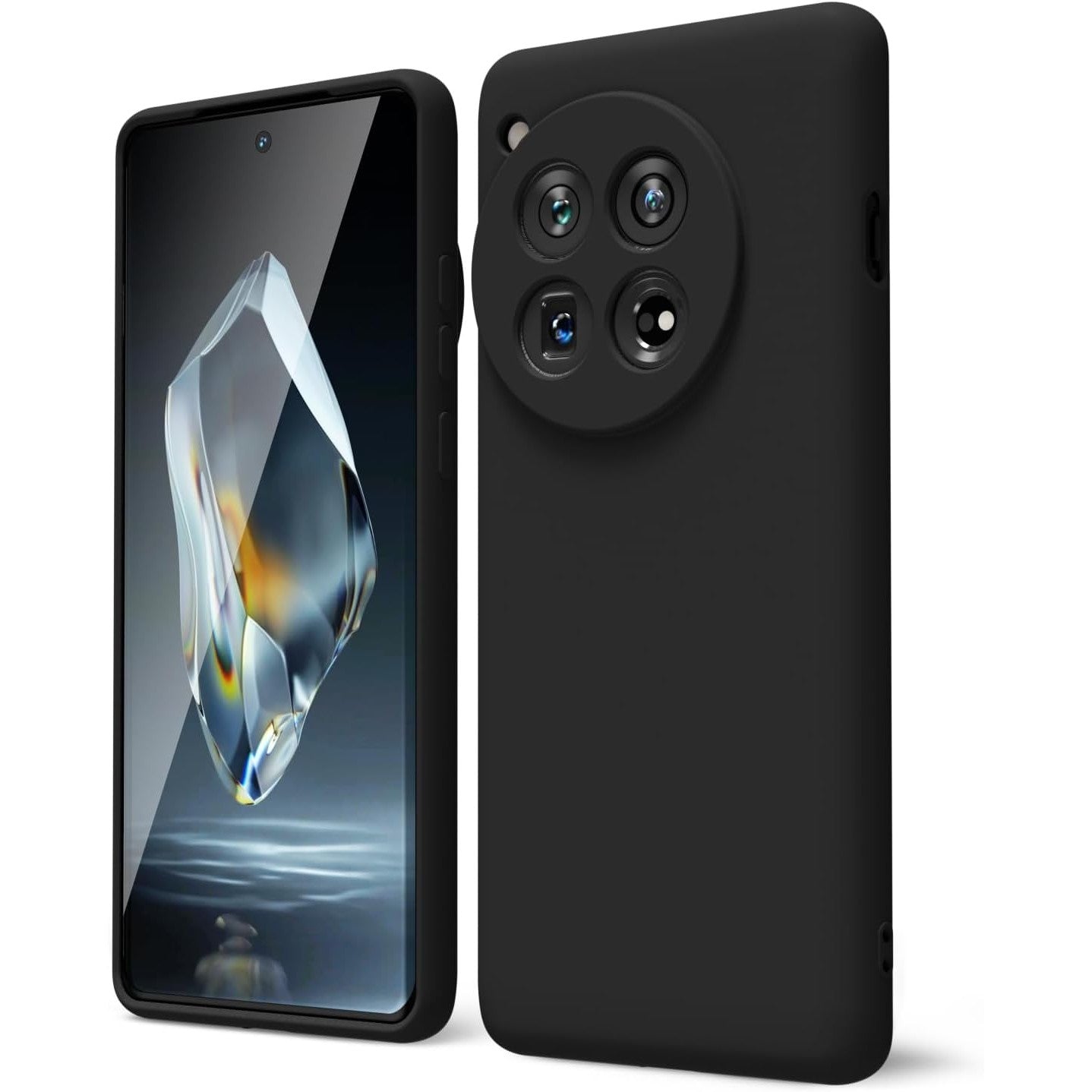 Husa de Protectie, Klevo, pentru OnePlus 12 5G, Liquid Silicone, cu Microfibra pe Interior, Protectie Antisoc, Compatibil Incarcare Wireless, Negru