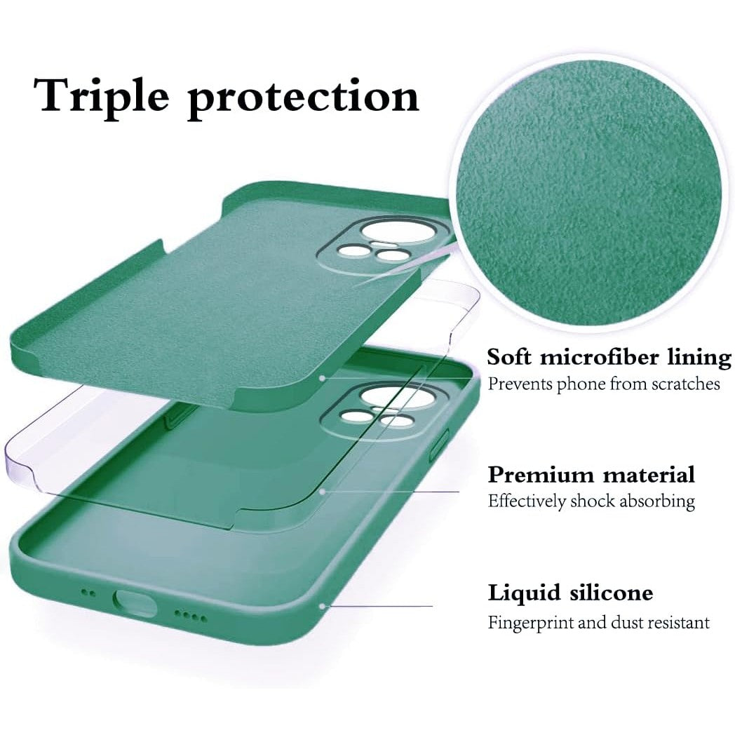 Husa de Protectie, Klevo, pentru Oppo Reno 10 5G, Liquid Silicone, cu Microfibra pe Interior, Protectie Antisoc, Compatibil Incarcare Wireless, Verde