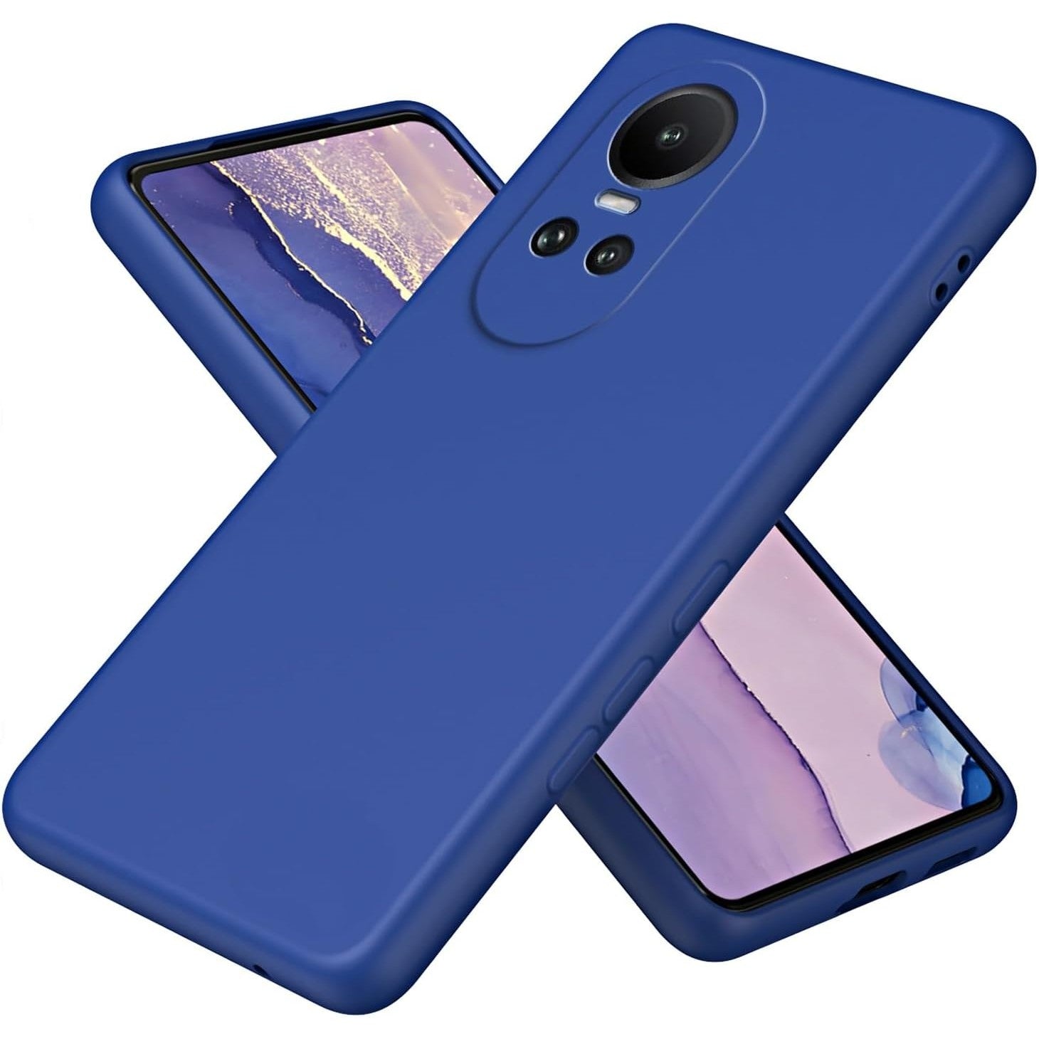 Husa de Protectie, Klevo, pentru Oppo Reno 10 Pro 5G, Liquid Silicone, cu Microfibra pe Interior, Protectie Antisoc, Compatibil Incarcare Wireless, Albastru