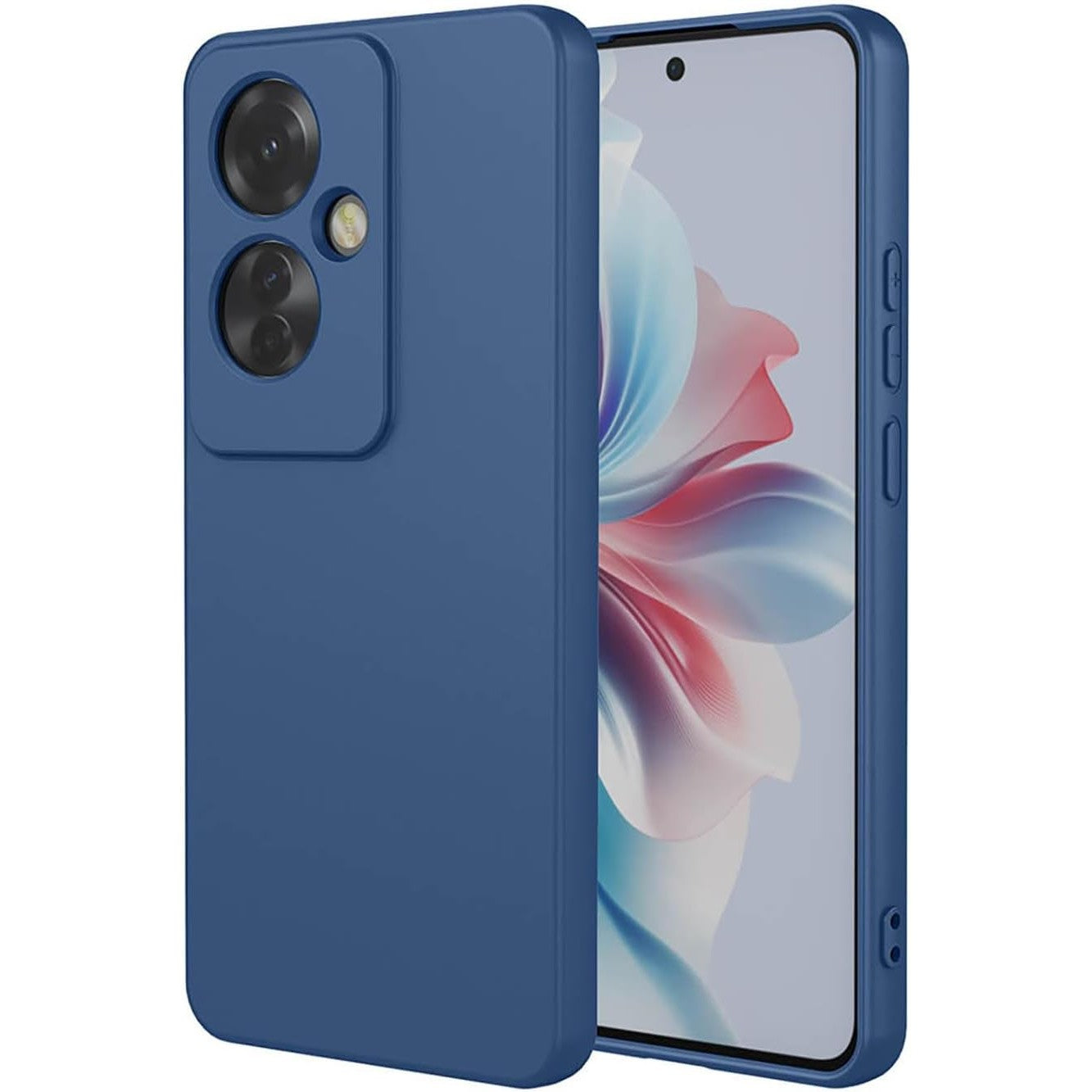 Husa de Protectie, Klevo, pentru Oppo Reno 11 F, Liquid Silicone, cu Microfibra pe Interior, Protectie Antisoc, Compatibil Incarcare Wireless, Albastru