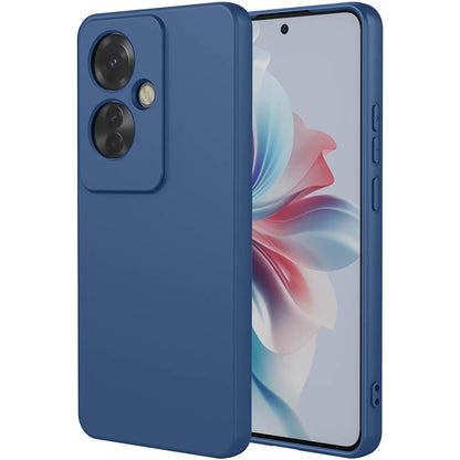 Husa de Protectie, Klevo, pentru Oppo Reno 11 F, Liquid Silicone, cu Microfibra pe Interior, Protectie Antisoc, Compatibil Incarcare Wireless, Albastru
