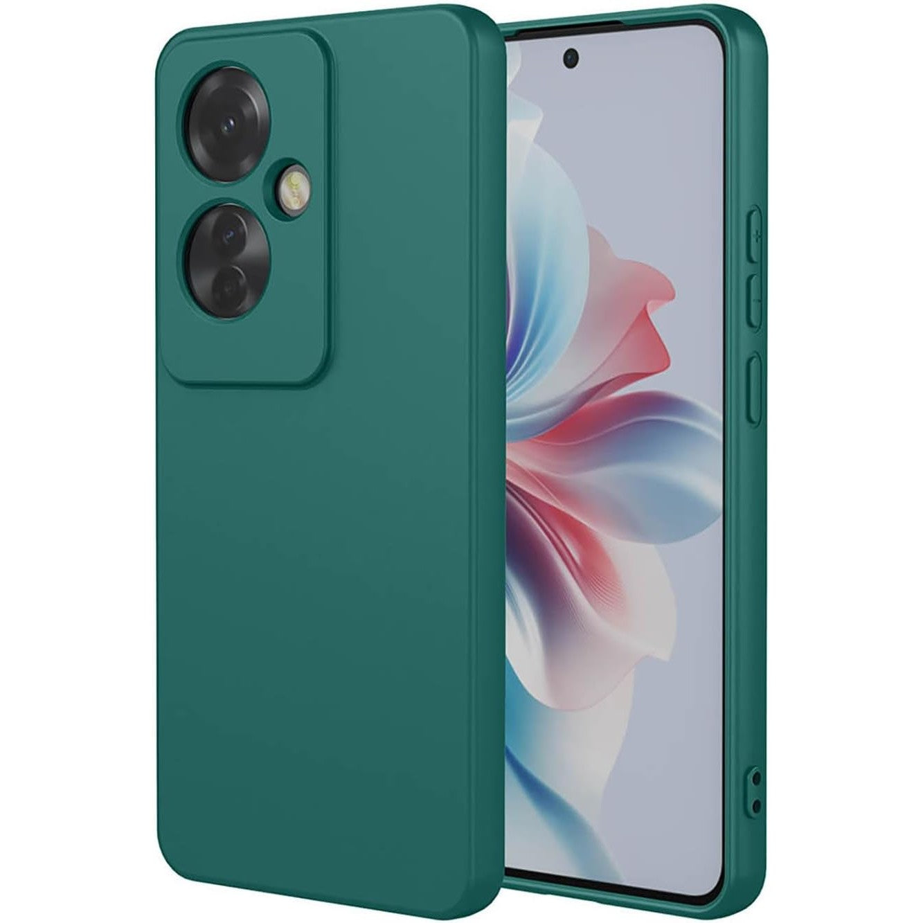 Husa de Protectie, Klevo, pentru Oppo Reno 11 F, Liquid Silicone, cu Microfibra pe Interior, Protectie Antisoc, Compatibil Incarcare Wireless, Verde