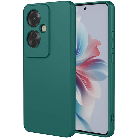 Husa de Protectie, Klevo, pentru Oppo Reno 11 F, Liquid Silicone, cu Microfibra pe Interior, Protectie Antisoc, Compatibil Incarcare Wireless, Verde