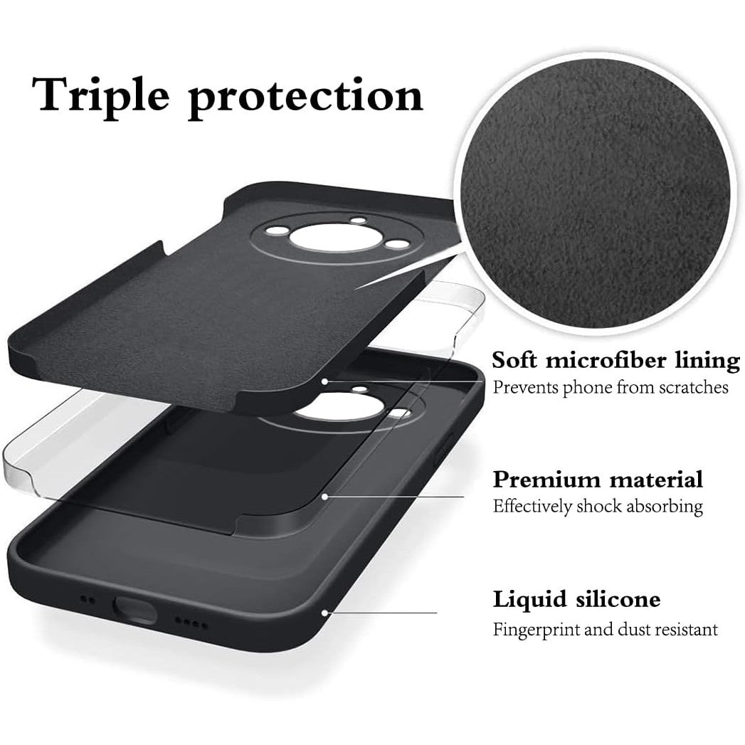 Husa de Protectie, Klevo, pentru Realme 11 Pro Plus, Liquid Silicone, cu Microfibra pe Interior, Protectie Antisoc, Compatibil Incarcare Wireless, Negru
