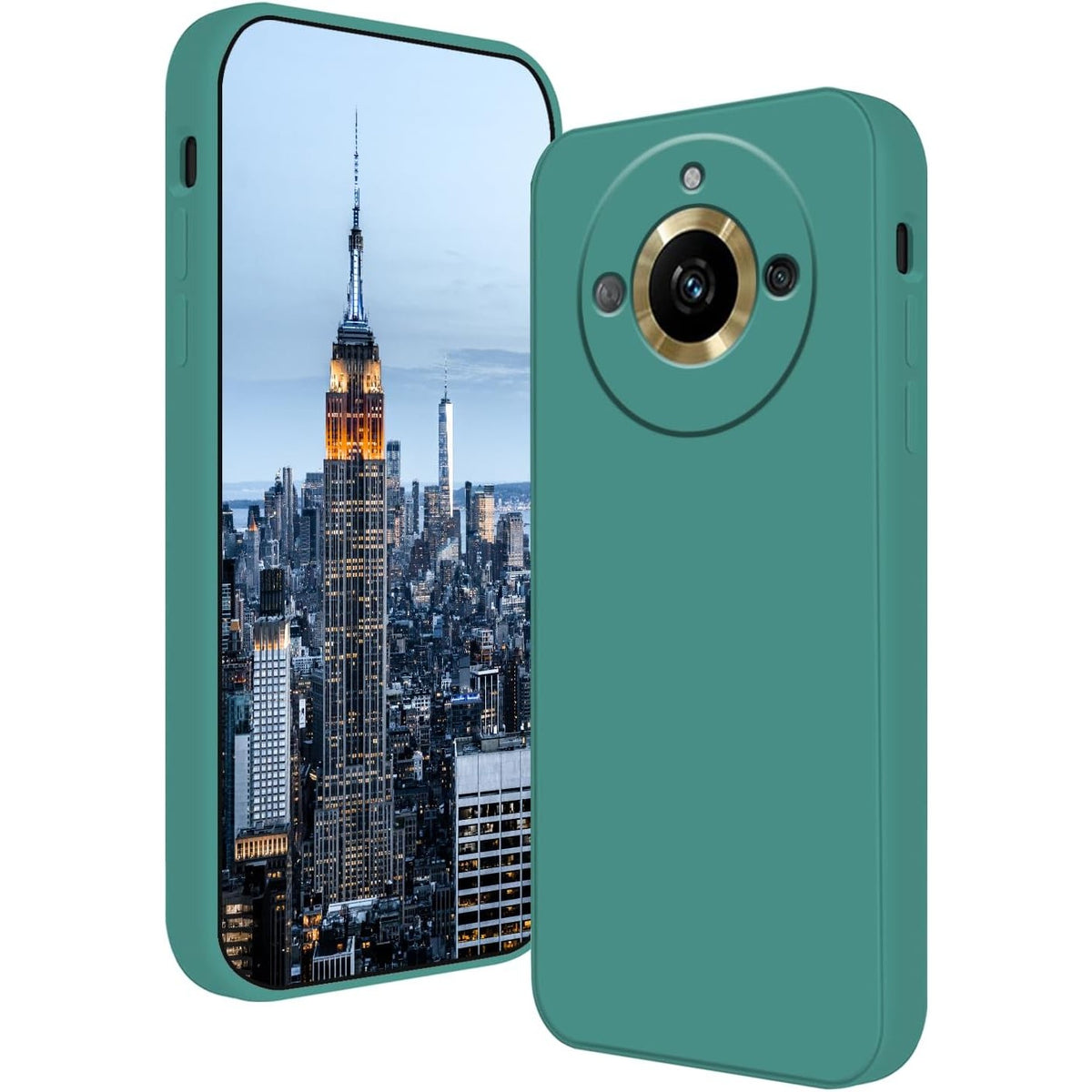 Husa de Protectie, Klevo, pentru Realme 11 Pro Plus, Liquid Silicone, cu Microfibra pe Interior, Protectie Antisoc, Compatibil Incarcare Wireless, Verde