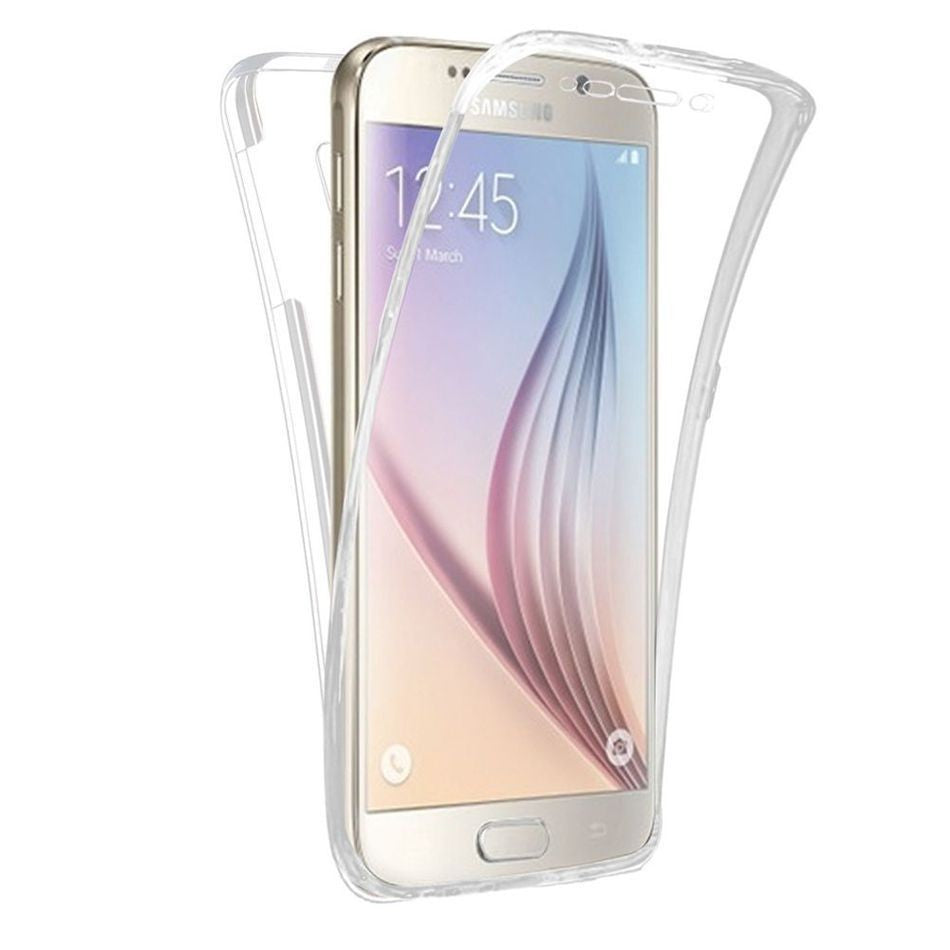 Husa de protectie Klevo® pentru Samsung A7 2017 Full Tpu 360 V2 Transparent cu margini albe