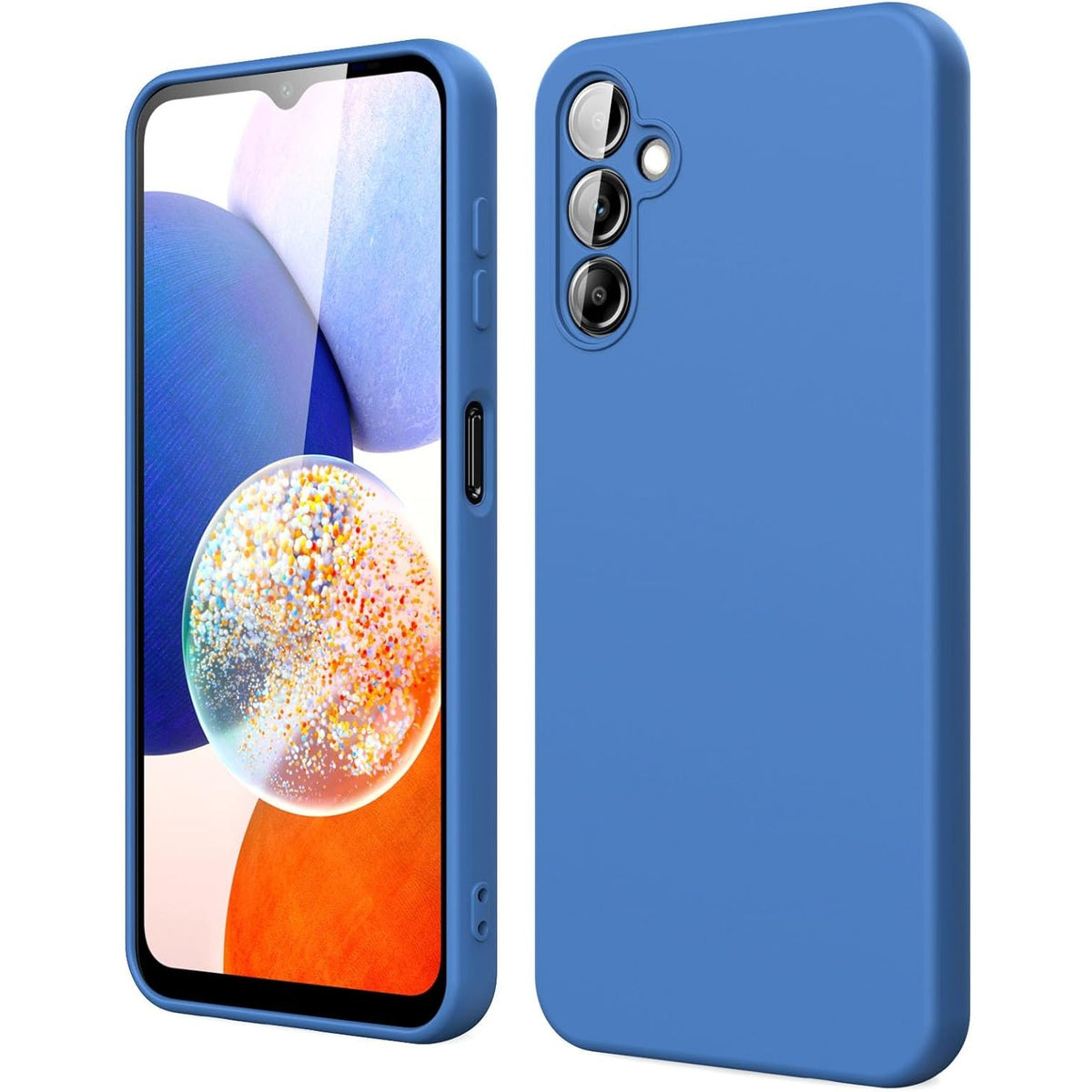 Husa de Protectie, Klevo, pentru Samsung Galaxy A15, Liquid Silicone, cu Microfibra pe Interior, Protectie Antisoc, Compatibil Incarcare Wireless, Albastru