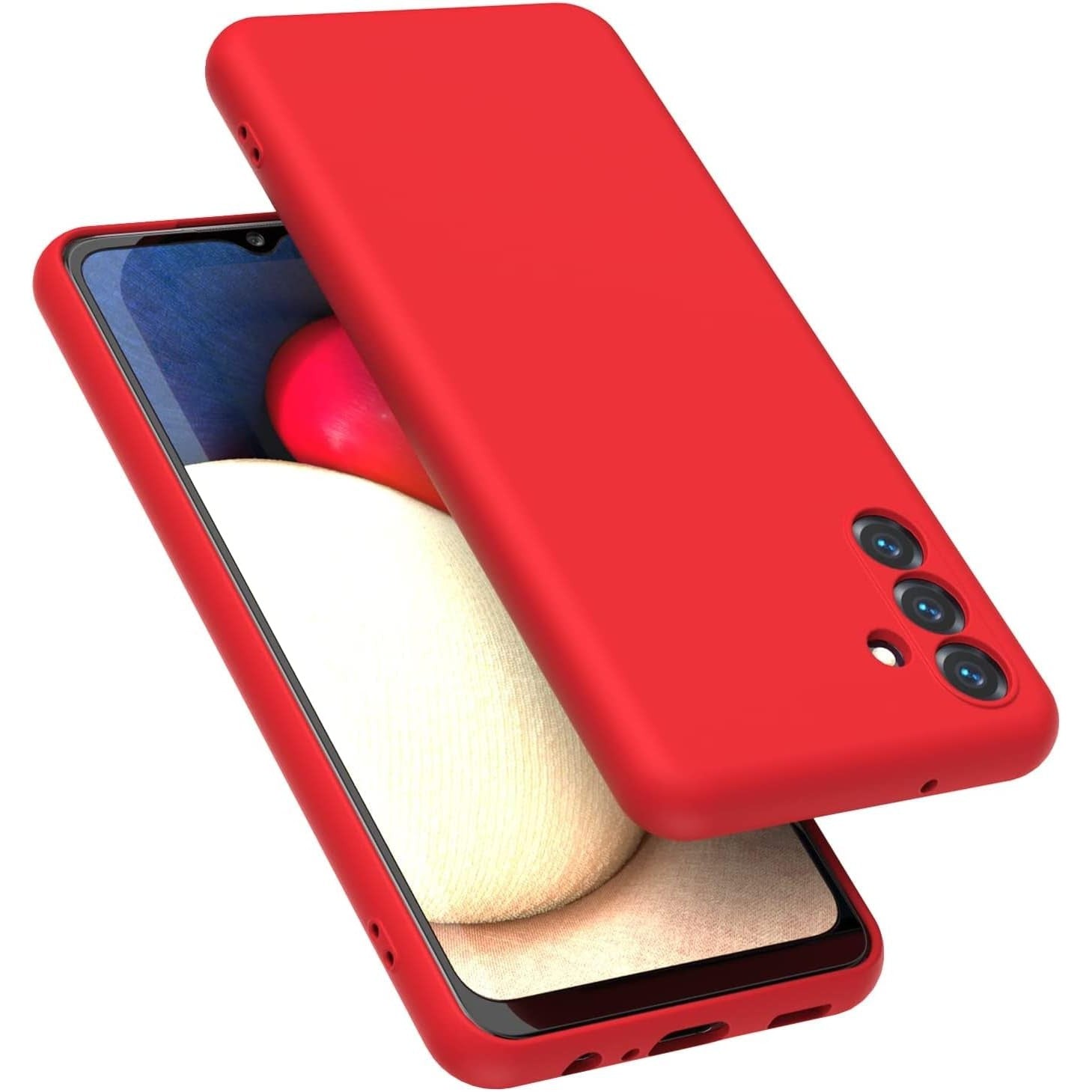 Husa de Protectie, Klevo, pentru Samsung Galaxy A35, Liquid Silicone, cu Microfibra pe Interior, Protectie Antisoc, Compatibil Incarcare Wireless, Rosu