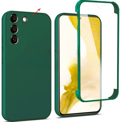 Husa de Protectie, Klevo, pentru Samsung Galaxy A51, cu Acoperire Completa 360, Folie de Protectie, Plastic, Auriu