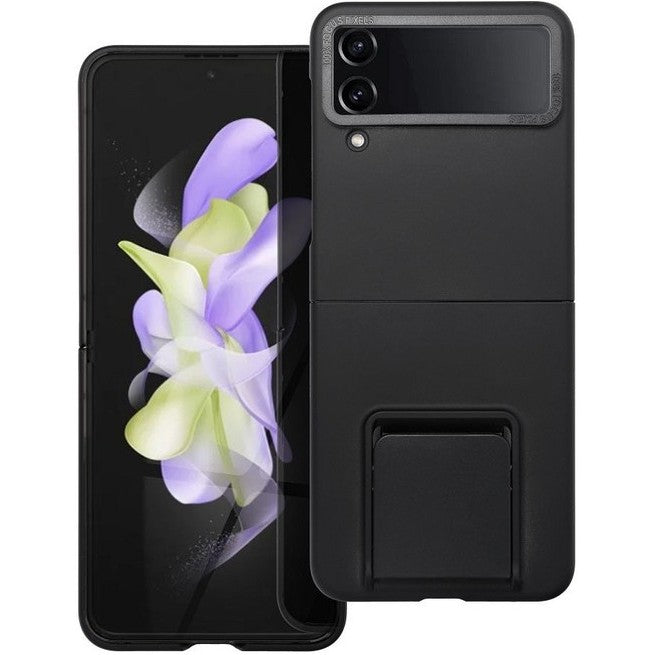Husa de Protectie, Klevo, pentru Samsung Galaxy Z Flip 4 5G, din PC, cu Pliere Tridimensionala, Multifunctionala, Negru