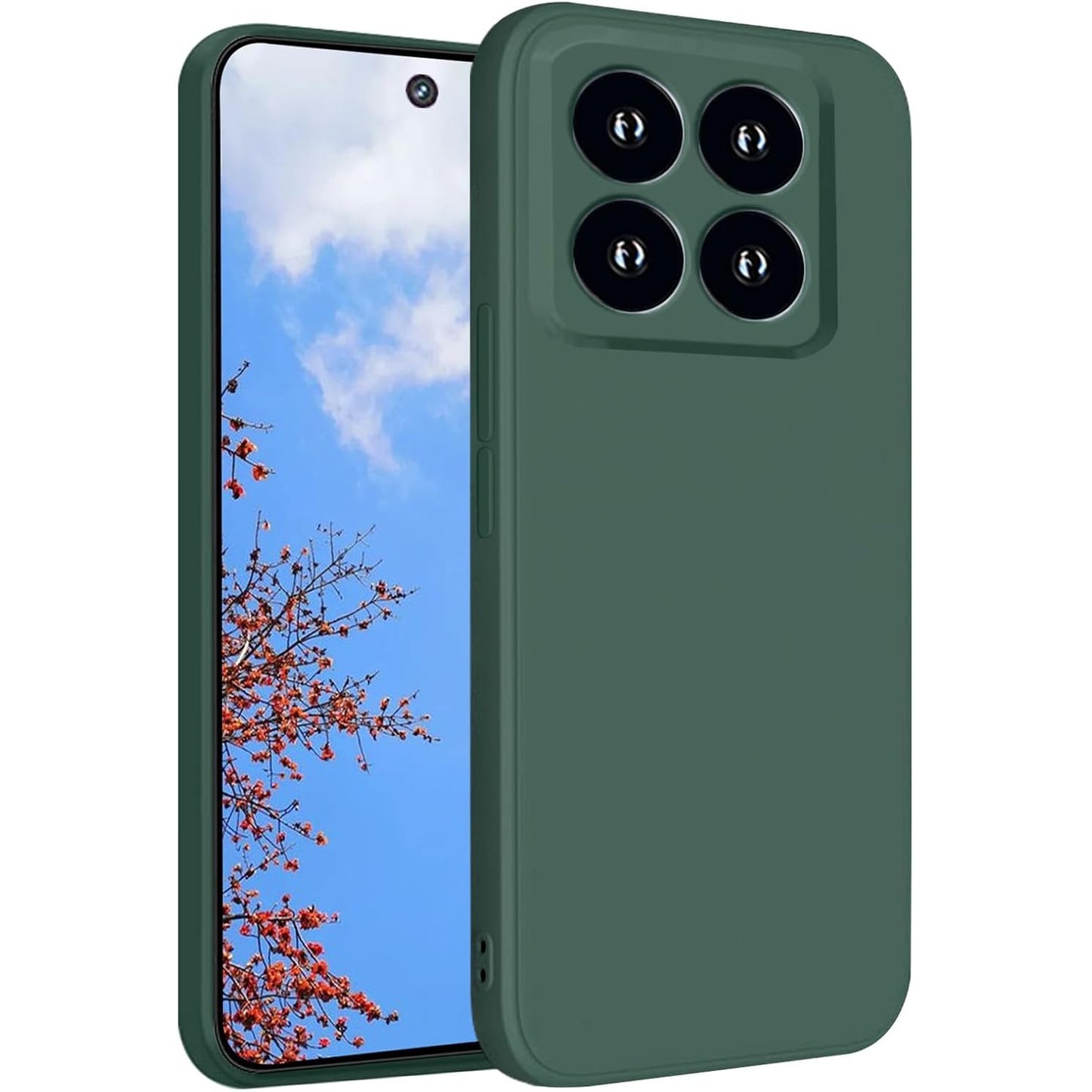 Husa de Protectie, Klevo, pentru Xiaomi 14, Liquid Silicone, cu Microfibra pe Interior, Protectie Antisoc, Compatibil Incarcare Wireless, Verde