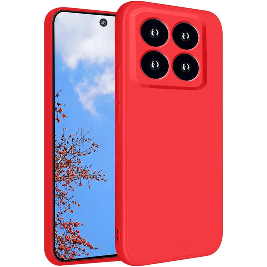 Husa de Protectie, Klevo, pentru Xiaomi 14, Liquid Silicone, cu Microfibra pe Interior, Protectie Antisoc, Compatibil Incarcare Wireless, Rosu