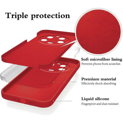 Husa de Protectie, Klevo, pentru Xiaomi 14 Ultra, Liquid Silicone, cu Microfibra pe Interior, Protectie Antisoc, Compatibil Incarcare Wireless, Rosu