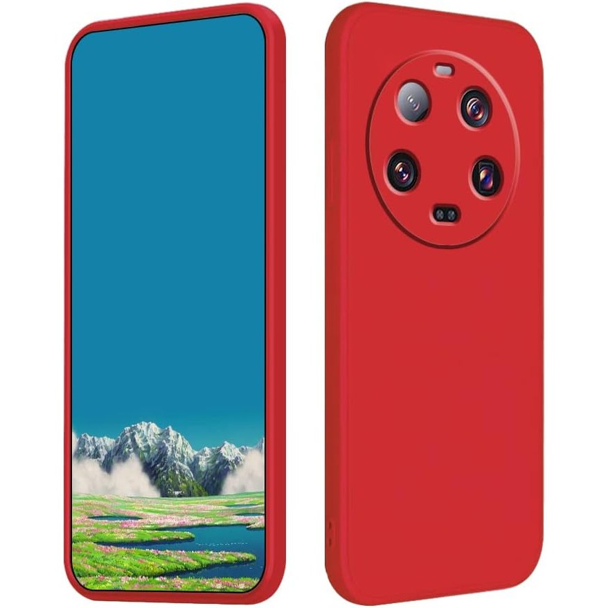 Husa de Protectie, Klevo, pentru Xiaomi 14 Ultra, Liquid Silicone, cu Microfibra pe Interior, Protectie Antisoc, Compatibil Incarcare Wireless, Rosu