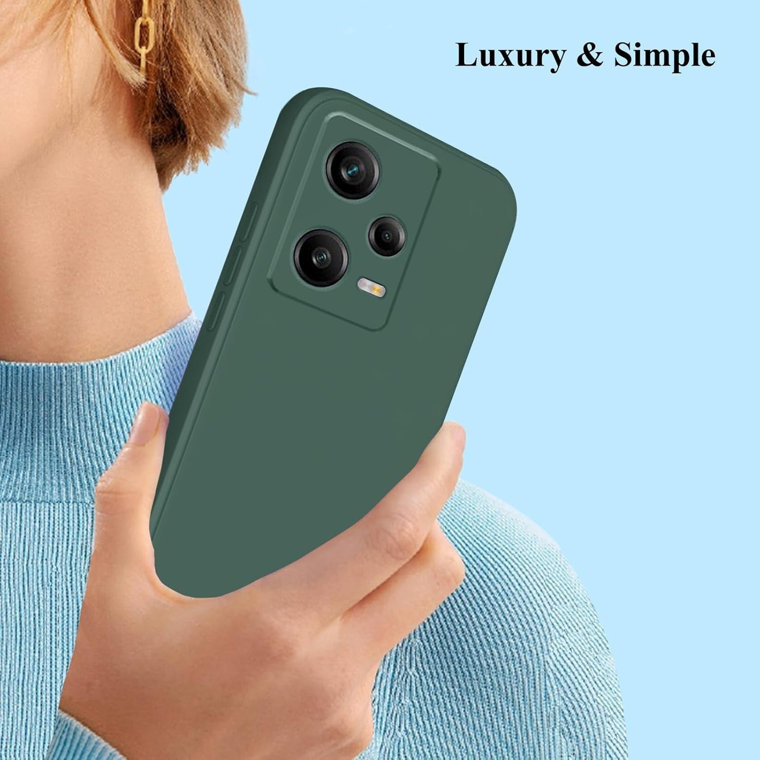 Husa de Protectie, Klevo, pentru Xiaomi Redmi Note 12 Pro 5G, Liquid Silicone, cu Microfibra pe Interior, Protectie Antisoc, Compatibil Incarcare Wireless, Verde
