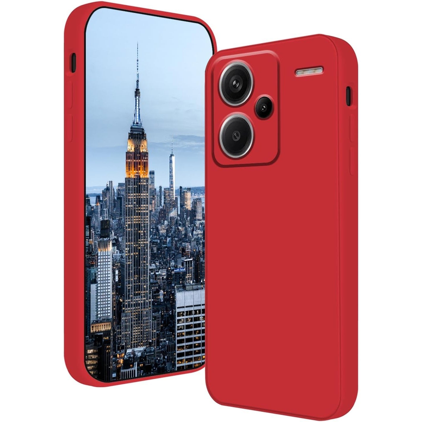 Husa de Protectie, Klevo, pentru Xiaomi Redmi Note 13 Pro Plus 5G, Liquid Silicone, cu Microfibra pe Interior, Protectie Antisoc, Compatibil Incarcare Wireless, Rosu