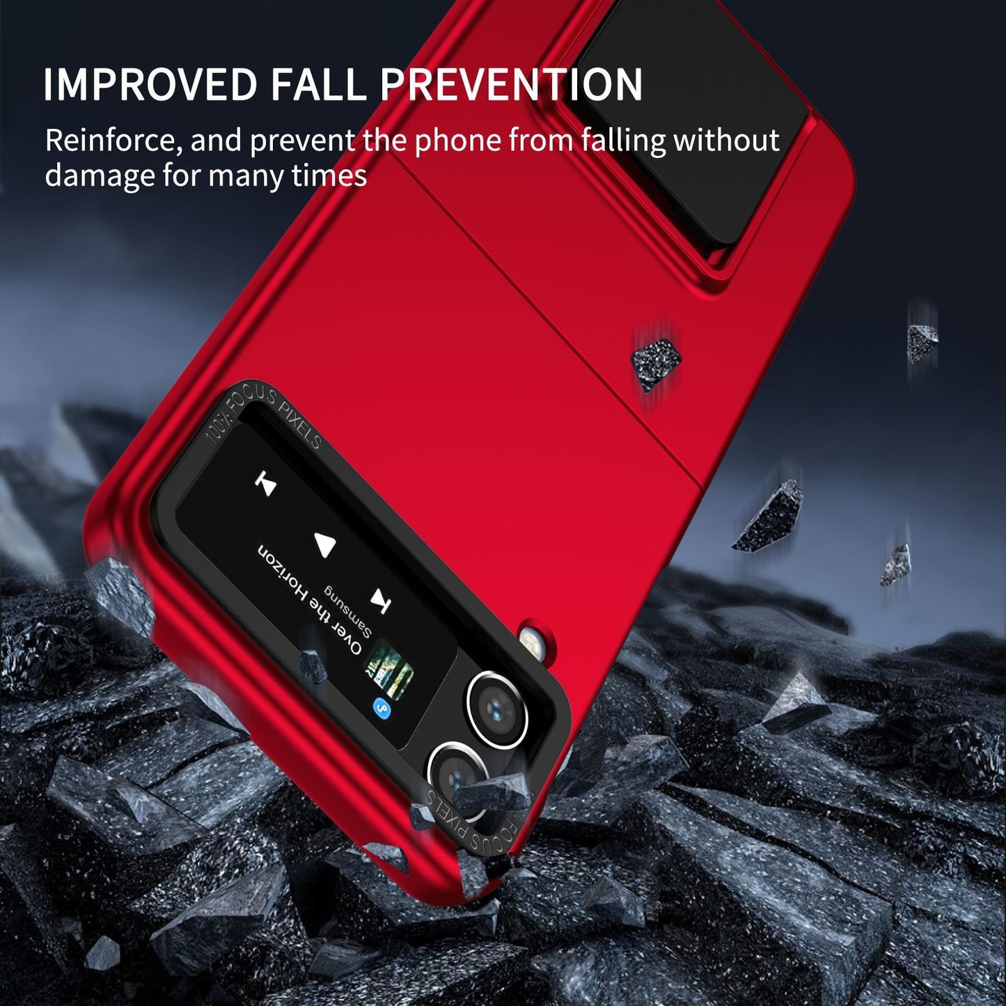 Husa de protectie Klevo, Pliere Tridimensionala, Multifunctionala, PC, pentru Samsung Galaxy Z Flip 4 / Z Flip 4 5G , Rosu