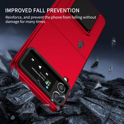 Husa de protectie Klevo, Pliere Tridimensionala, Multifunctionala, PC, pentru Samsung Galaxy Z Flip 4 / Z Flip 4 5G , Rosu