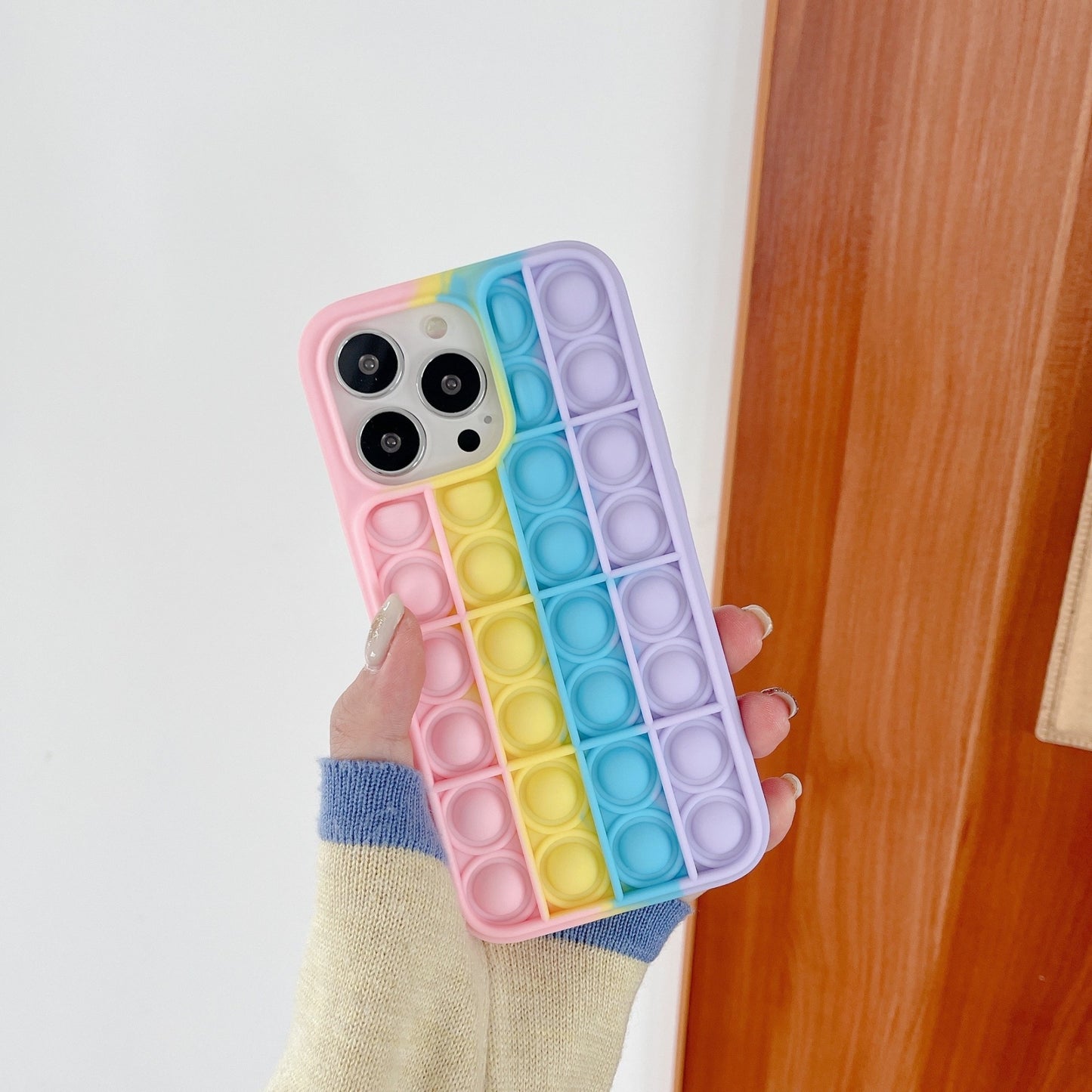 Husa de protectie Klevo Pop It compatibila cu Apple iPhone 13 Pro,Model 8,Multicolor