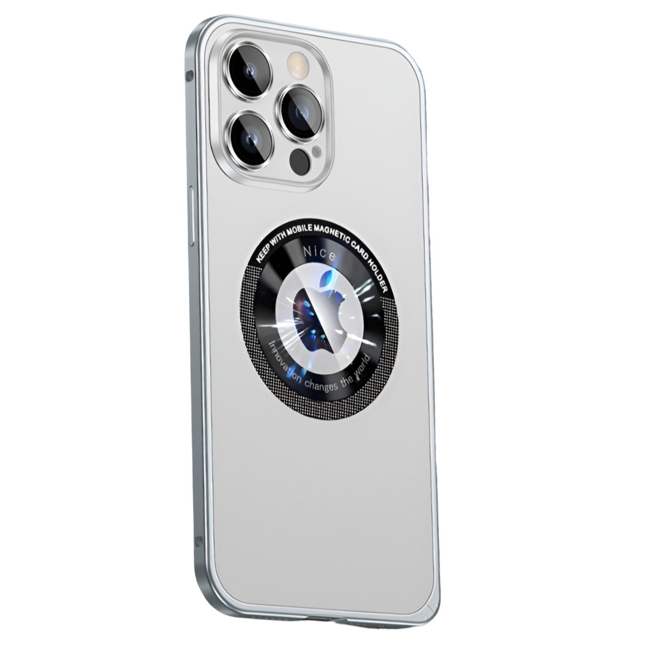 Husa de Protectie MagSafe Compatibila cu iPhone 15 Pro Max, Klevo, Carcasa din Metal, Incarcare Wireless, Acoperire Completa, Protectie Camera, Antisoc, Antizgariere, Antialunecare, Gri Metalizat