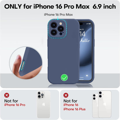 Husa de Protectie Matte TPU, Klevo, pentru Apple iPhone 16 Pro Max, Protectie Camera, Antisoc, Antizgariere, Antialunecare, Acoperire Completa, Albastru