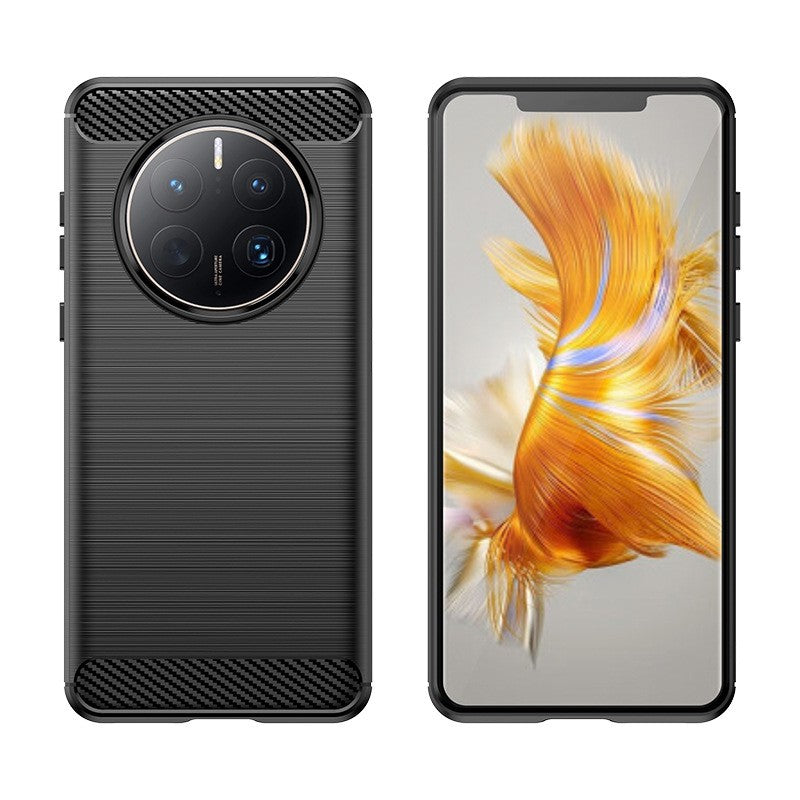 Husa de Protectie pentru Huawei Mate 50 Pro, Klevo, Protectie 360, din TPU cu element de Carbon, Anti Alunecare, 1.8 mm, Negru