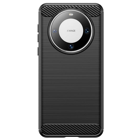 Husa de Protectie pentru Huawei Mate 60 Pro, Klevo, Protectie 360, din TPU cu element de Carbon, Anti Alunecare, 1.8 mm, Negru