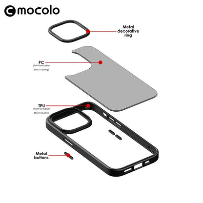 Husa de protectie pentru iPhone 14 Pro, cu suport metalic pentru camera, Bracket Series, Klevo, Protectie Antisoc, PC mat, silicon moale pe margini, Albastru