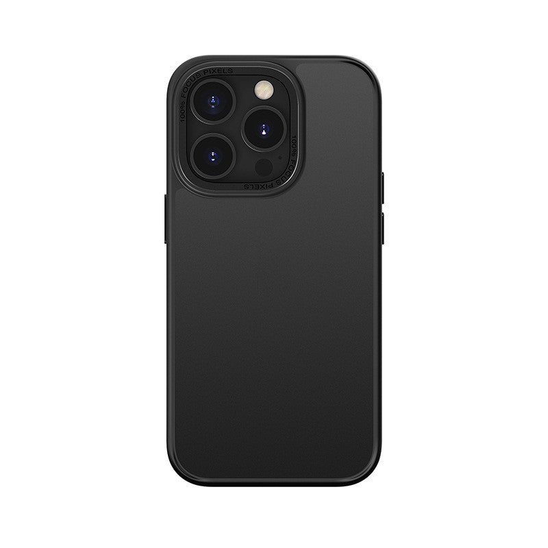 Husa de protectie pentru iPhone 14 Pro Max, cu suport metalic pentru camera, Bracket Series, Klevo, Protectie Antisoc, PC mat, silicon moale pe margini, Negru