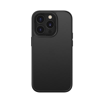 Husa de protectie pentru iPhone 14 Pro Max, cu suport metalic pentru camera, Bracket Series, Klevo, Protectie Antisoc, PC mat, silicon moale pe margini, Negru