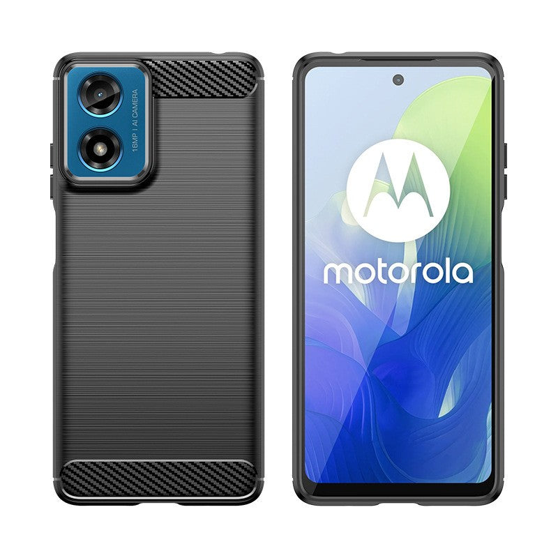 Husa de Protectie pentru Motorola Moto G04 5G / Moto G24 5G, Klevo, Protectie 360, din TPU cu element de Carbon, Anti Alunecare, 1.8 mm, Negru