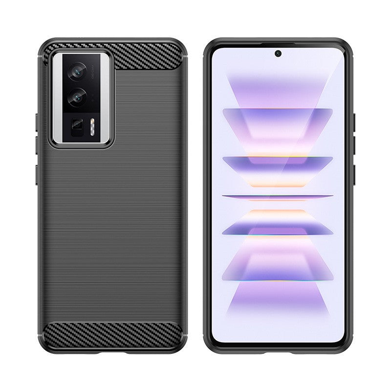 Husa de Protectie pentru Xiaomi Redmi 12, Klevo, Protectie 360, din TPU cu element de Carbon, Anti Alunecare, 1.8 mm, Negru