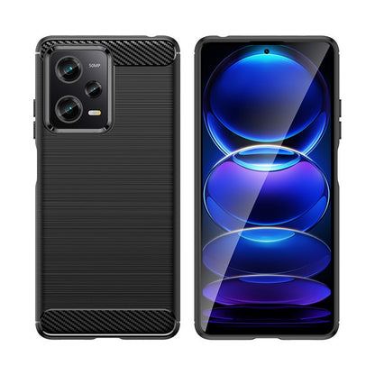 Husa de Protectie pentru Xiaomi Redmi 12 Pro, Klevo, Protectie 360, din TPU cu element de Carbon, Anti Alunecare, 1.8 mm, Negru