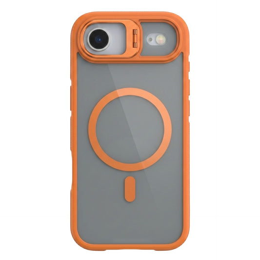 Husa de Protectie Telefon, Klevo, Compatibila cu iPhone 17 Air, MagSafe, Acrylic, Suport Metalic Protectie Camera, Anti-Soc, Portocaliu