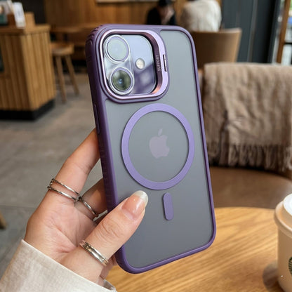 Husa de Protectie Telefon, Klevo, Compatibila cu iPhone 17, MagSafe, Acrylic, Suport Metalic Protectie Camera, Anti-Soc, Mov Inchis