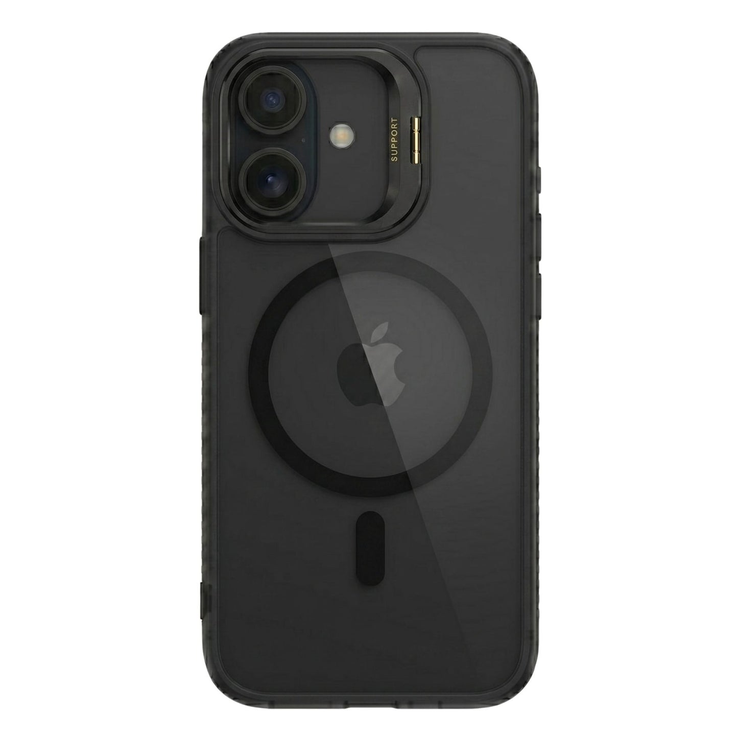 Husa de Protectie Telefon, Klevo, Compatibila cu iPhone 17 , MagSafe, Acrylic, Suport Metalic Protectie Camera, Anti-Soc, Negru