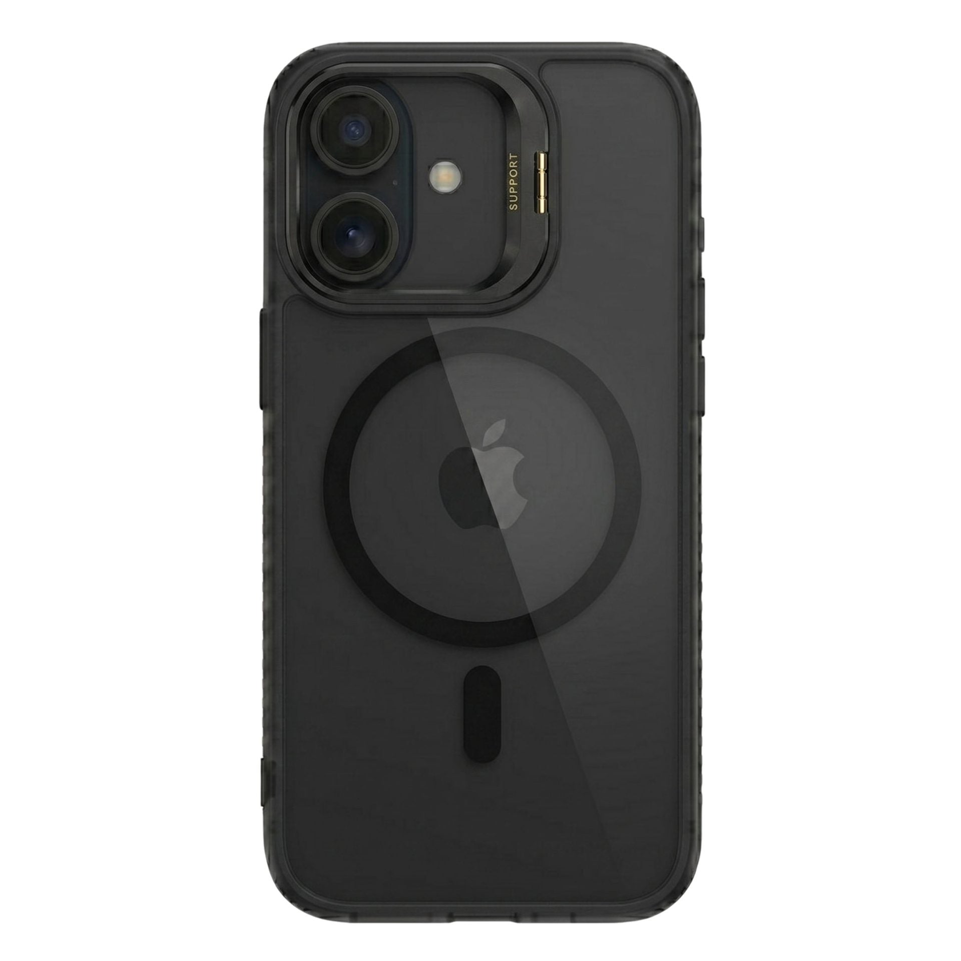 Husa de Protectie Telefon, Klevo, Compatibila cu iPhone 17 , MagSafe, Acrylic, Suport Metalic Protectie Camera, Anti-Soc, Negru