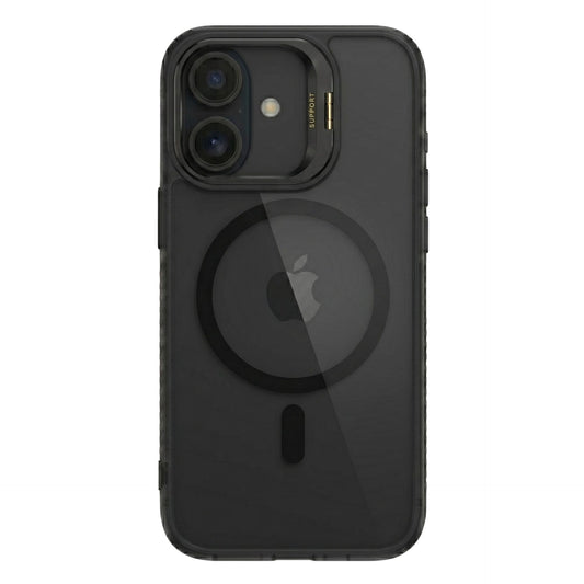 Husa de Protectie Telefon, Klevo, Compatibila cu iPhone 17 , MagSafe, Acrylic, Suport Metalic Protectie Camera, Anti-Soc, Negru