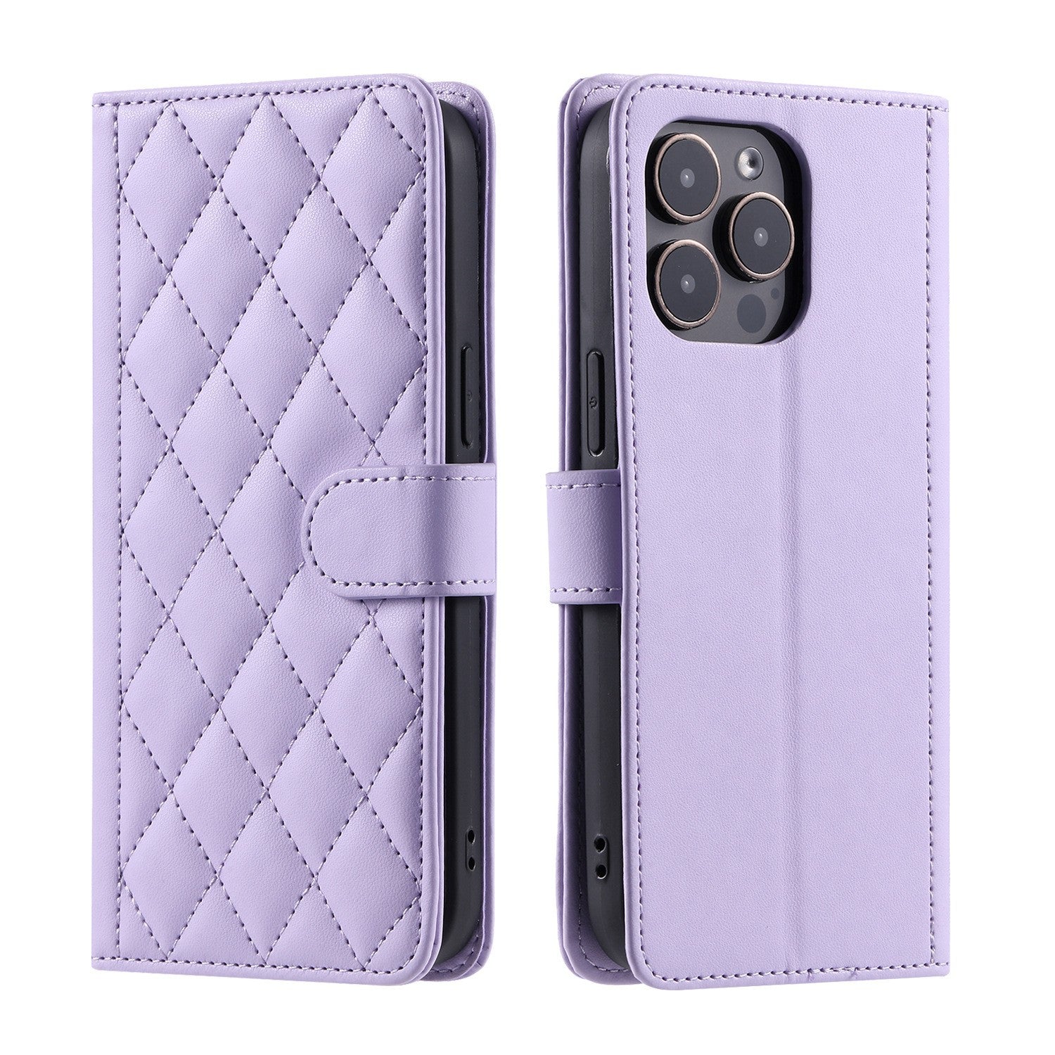 Husa de Protectie Tip Carte, Klevo, pentru Apple iPhone 15 Pro, Model cu Suport si Capsa, Antisoc, Rezistenta la Impact, Protectie Camera, Mov