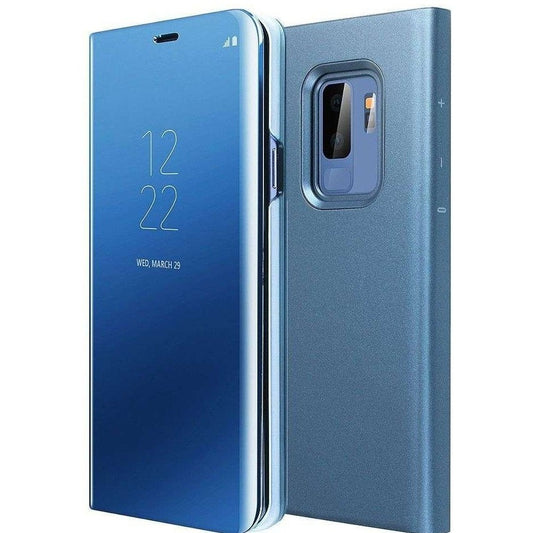 Husa de Protectie Tip Carte, Klevo, pentru Xiaomi Mi 10, Flip Cover Oglinda, din Piele Ecologica si PC, Albastră