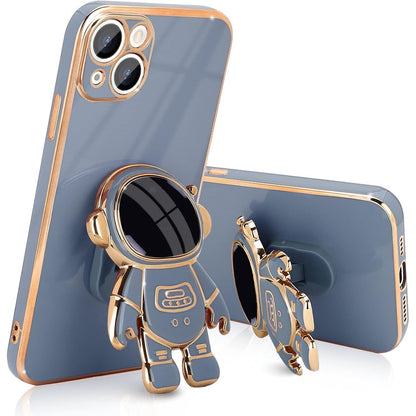 Husa de Protectie TPU 2in1, Klevo, pentru Apple iPhone 14 Plus, Astronaut cu Suport, Antisoc, Rezistenta la Impact, Protectie Camera, Albastru