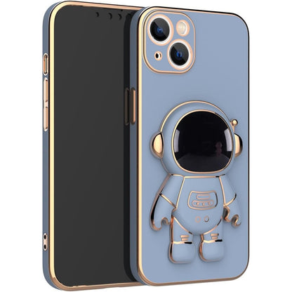 Husa de Protectie TPU 2in1, Klevo, pentru Apple iPhone 15 Plus, Astronaut cu Suport, Antisoc, Rezistenta la Impact, Protectie Camera, Albastru