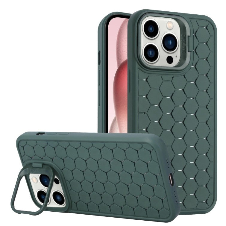 Husa de Protectie TPU, Klevo, pentru Apple iPhone 14 Pro, 3D Cube, cu Inel, Protectie Camera, Antisoc, Antizgariere, Antialunecare, Acoperire Completa, Verde