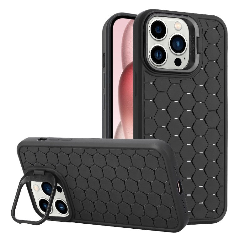 Husa de Protectie TPU, Klevo, pentru Apple iPhone 15 Pro, 3D Cube, cu Inel, Protectie Camera, Antisoc, Antizgariere, Antialunecare, Acoperire Completa, Negru