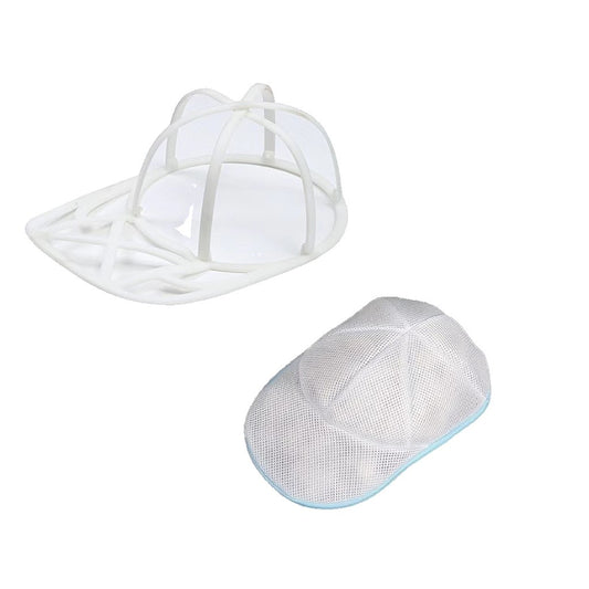 Husa de Spalare Sapca, Klevo, pentru Masina de Spalat, din Poliester, Circumferinta 53 cm, cu Fermoar, cu Suport Sapca, Alb/Albastru