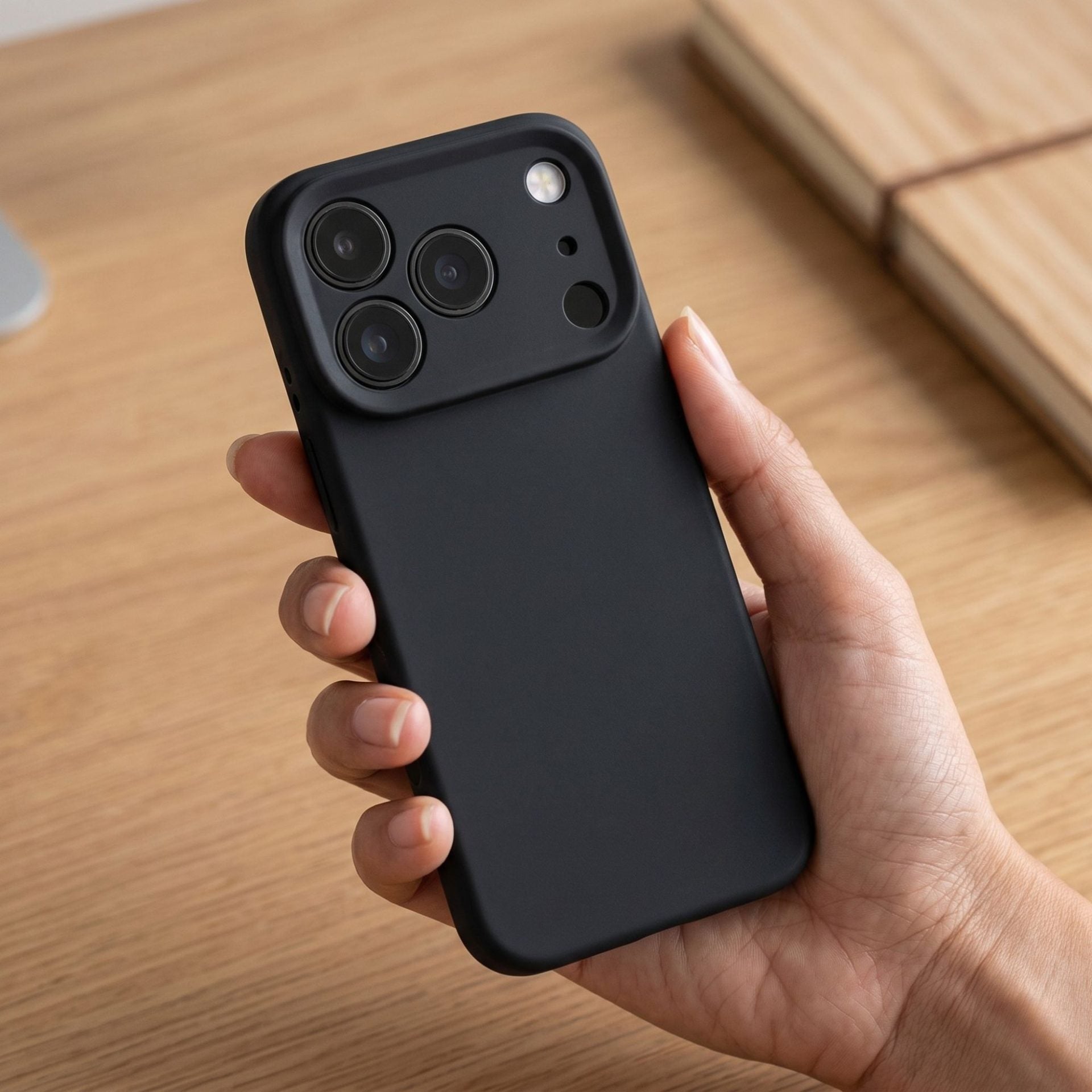 Husa de Protectie Telefon, Klevo, Compatibila cu iPhone 17 Pro, Silicon Premium Antisoc, Protectie Completa 360, Design Modern, Anti-Zgirieturi, Interior Microfibra, Negru