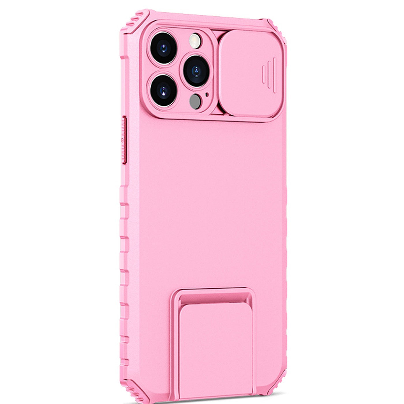 Husa Defender cu Stand pentru Samsung Galaxy A02s/ A03s, Roz, Suport reglabil, Antisoc, Protectie glisanta pentru camera, Klevo
