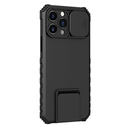 Husa Defender cu Stand pentru Samsung Galaxy A32 4G, Negru, Suport reglabil, Antisoc, Protectie glisanta pentru camera, Klevo