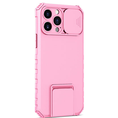 Husa Defender cu Stand pentru Samsung Galaxy S22, Roz, Suport reglabil, Antisoc, Protectie glisanta pentru camera, Klevo